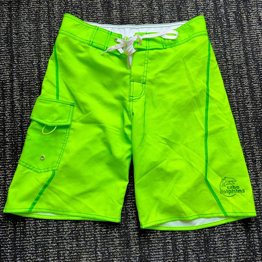 lime green mens swim trunks Size Small